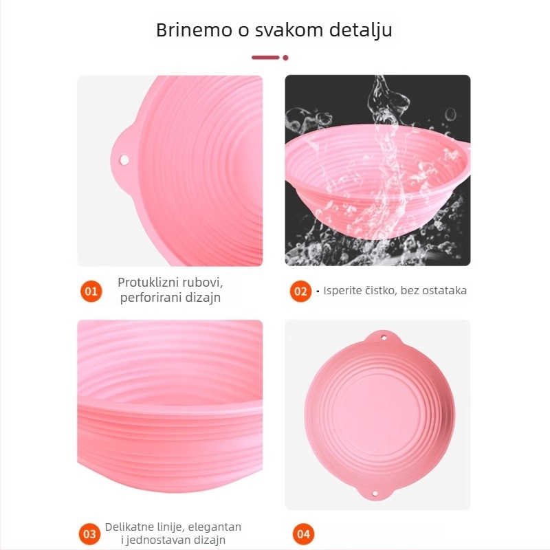 Košara za fermentaciju tijesta i kalup za pečenje – silikon prehrambene kvalitete – okrugli oblik
