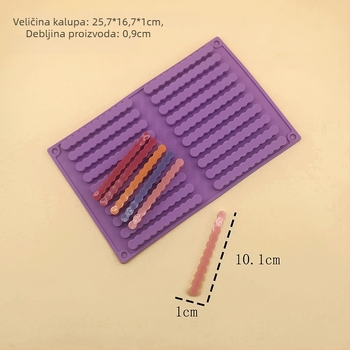 Set silikonskih kalupa za pečenje, 12 komada, dugi zavijeni i valoviti oblici za ukrašavanje torti
