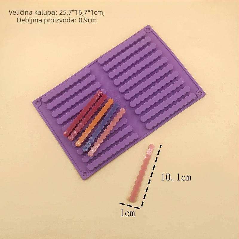 Set silikonskih kalupa za pečenje, 12 komada, dugi zavijeni i valoviti oblici za ukrašavanje torti