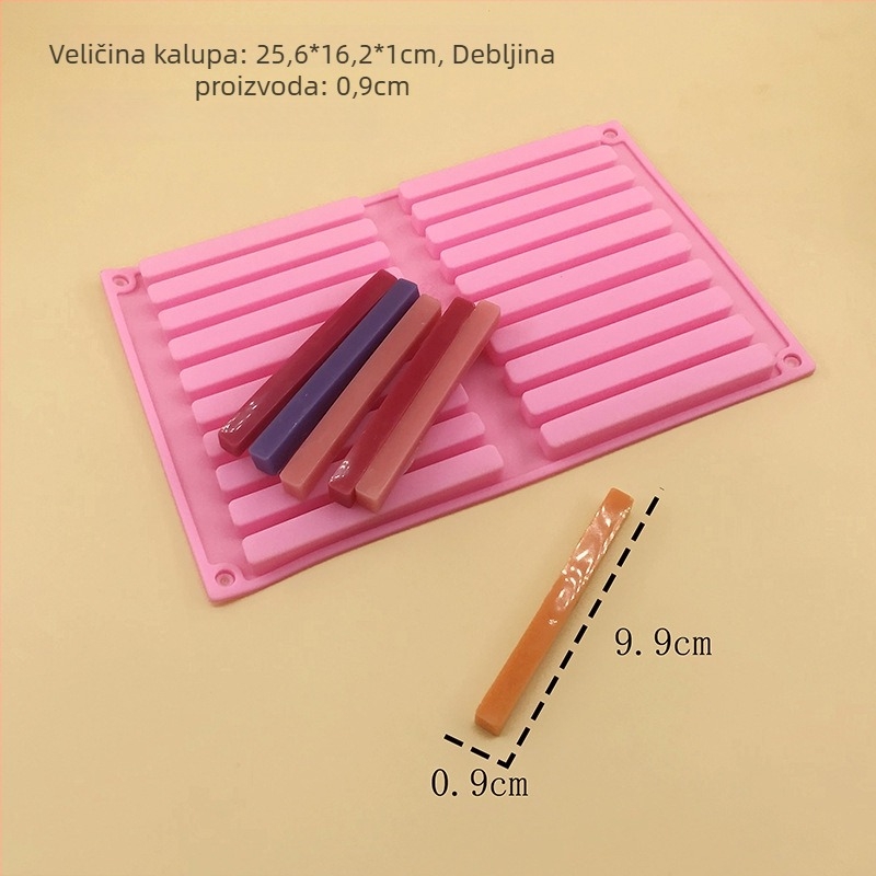 Set silikonskih kalupa za pečenje, 12 komada, dugi zavijeni i valoviti oblici za ukrašavanje torti