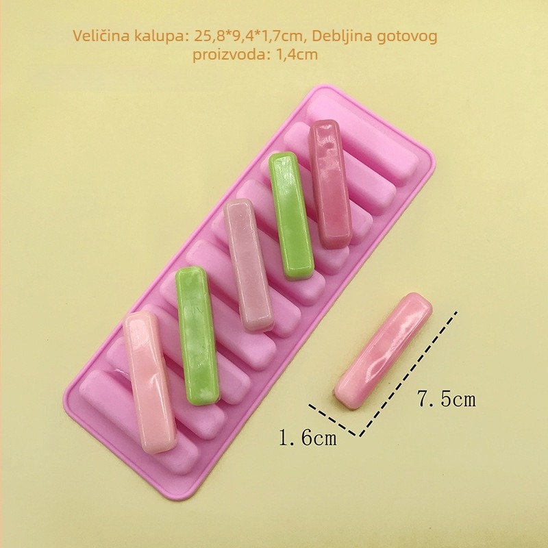 Set silikonskih kalupa za pečenje, 12 komada, dugi zavijeni i valoviti oblici za ukrašavanje torti