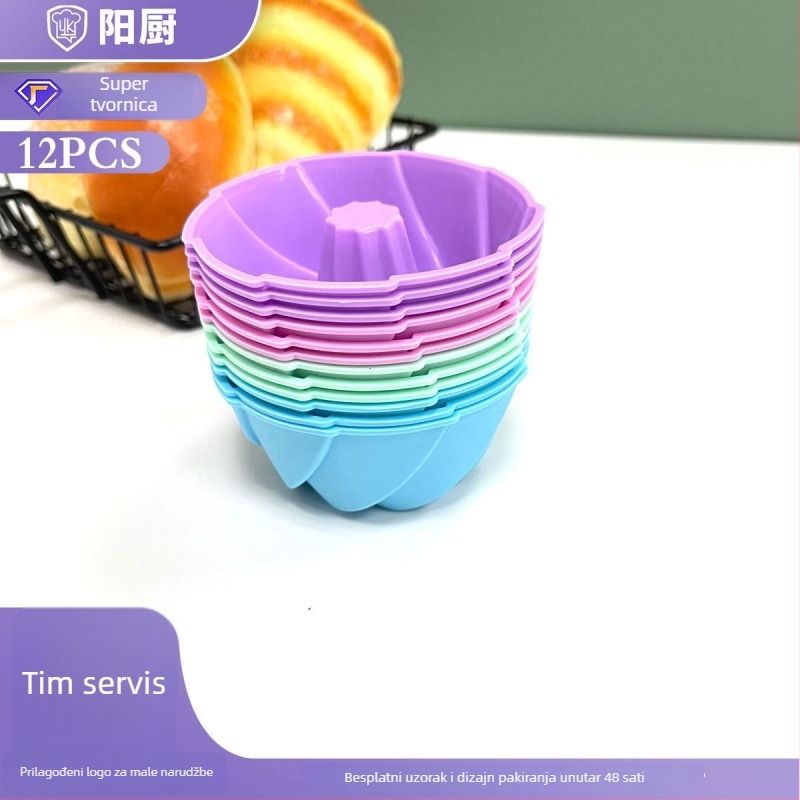 Silikonska kalupa za kolače, 12-komplet, nepravilnog oblika, otporna na pećnicu do 230°C