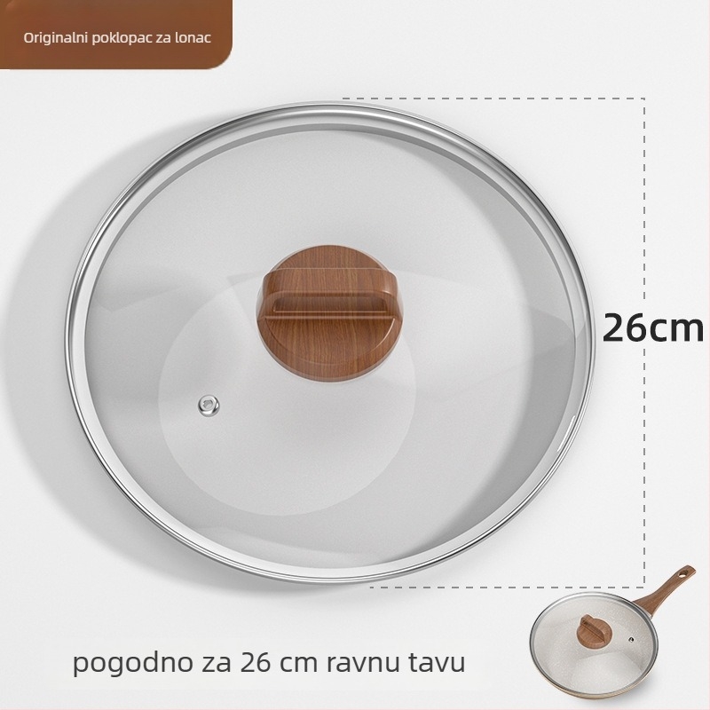Weixiang univerzalni stakleni poklopac za posude i wok – debeli poklopac, otporan na visoke temperature