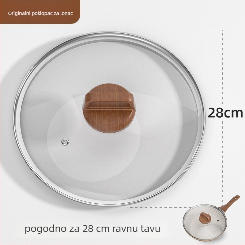Weixiang univerzalni stakleni poklopac za posude i wok – debeli poklopac, otporan na visoke temperature