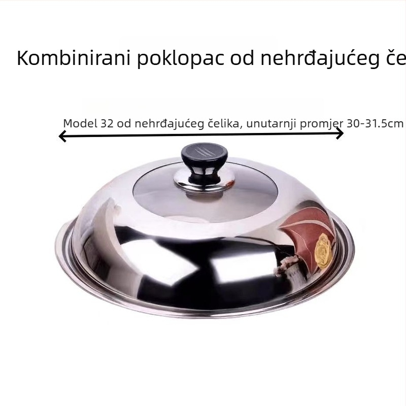 Poklop za wok od nehrđajućeg čelika, model ZHGG001, težina 1-3, Premium, moderno stil