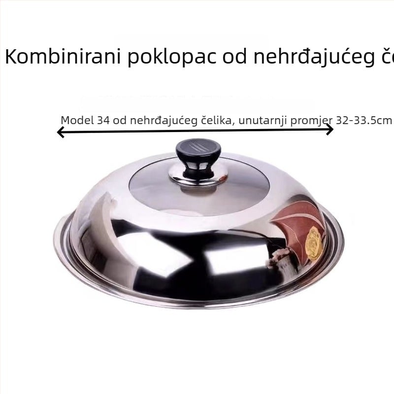 Poklop za wok od nehrđajućeg čelika, model ZHGG001, težina 1-3, Premium, moderno stil