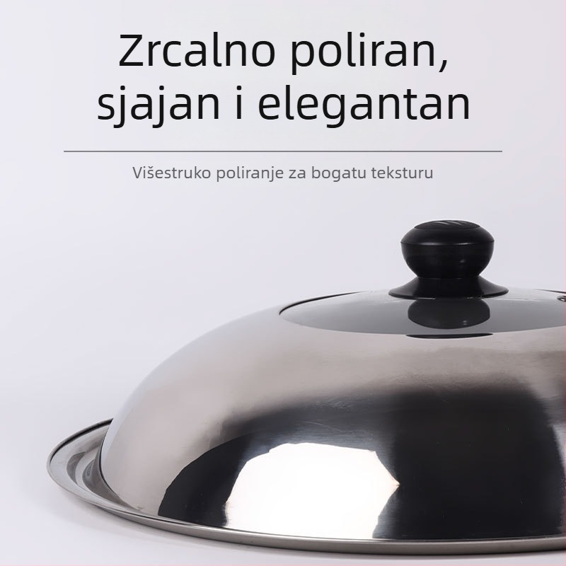Staklena poklopca od nehrđajućeg čelika za wok i posude – prozirna, 300 g, premium kvaliteta, moderni minimalistički dizajn, Lucky Star Man