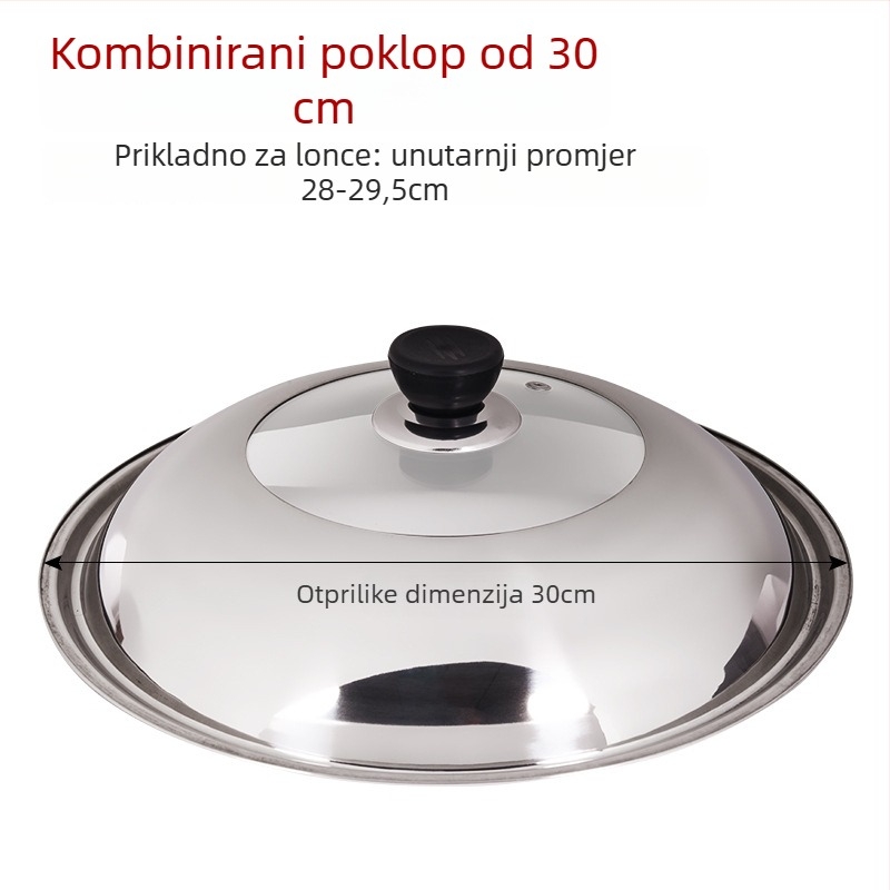 Poklopac od nehrđajućeg čelika sa prozirnim dizajnom, model Zhgg001 (Materijal: Nehrđajući čelik; Težina: 1–3 kg; Stil: Moderan minimalizam)