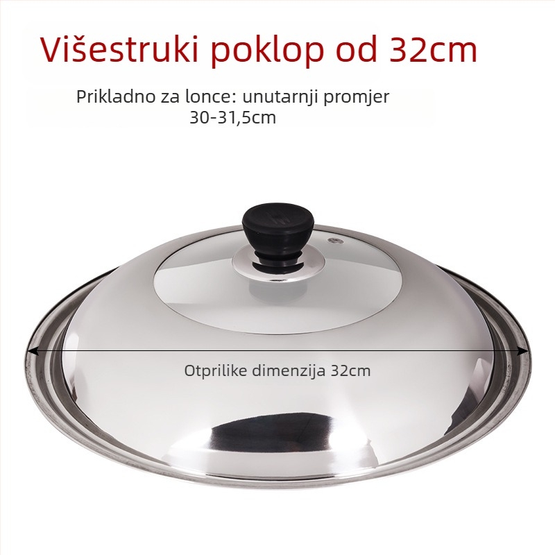 Poklopac od nehrđajućeg čelika sa prozirnim dizajnom, model Zhgg001 (Materijal: Nehrđajući čelik; Težina: 1–3 kg; Stil: Moderan minimalizam)
