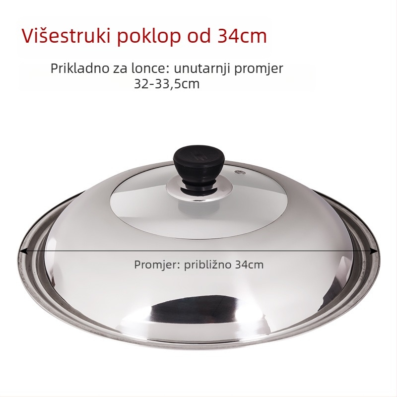 Poklopac od nehrđajućeg čelika sa prozirnim dizajnom, model Zhgg001 (Materijal: Nehrđajući čelik; Težina: 1–3 kg; Stil: Moderan minimalizam)