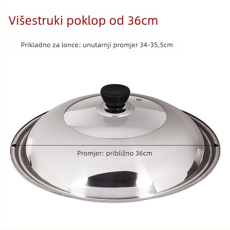 Poklopac od nehrđajućeg čelika sa prozirnim dizajnom, model Zhgg001 (Materijal: Nehrđajući čelik; Težina: 1–3 kg; Stil: Moderan minimalizam)