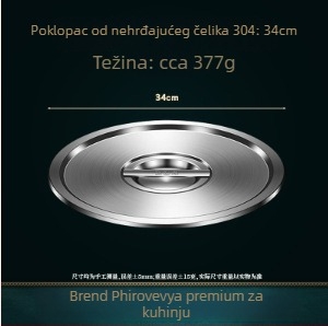 Poklop za kuhanje posude – 304 nehrđajući čelik, prehrambena kvaliteta, kućna višefunkcionalna upotreba, debeli, moderni minimalistički stil