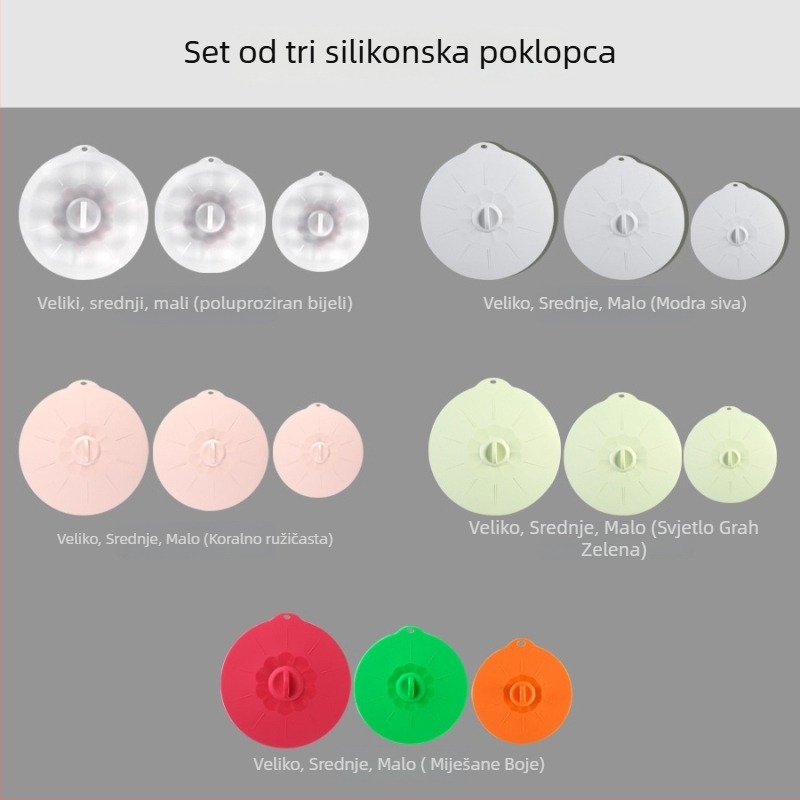 Set silikonskih poklopaca za očuvanje svježine | Moderan jednostavan stil; Marka: Drugo; Materijal: Drugo; Stil: Moderan jednostavan