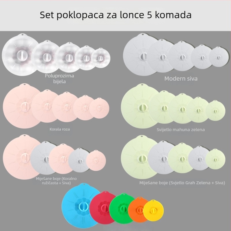 Set silikonskih poklopaca za očuvanje svježine | Moderan jednostavan stil; Marka: Drugo; Materijal: Drugo; Stil: Moderan jednostavan