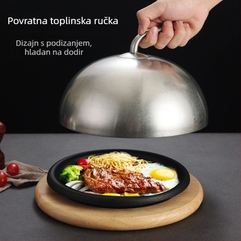 Poklopac od nehrđajućeg čelika 201 za steak, okrugli poklopac za teppanyaki lonac, visok kupol, model 8888