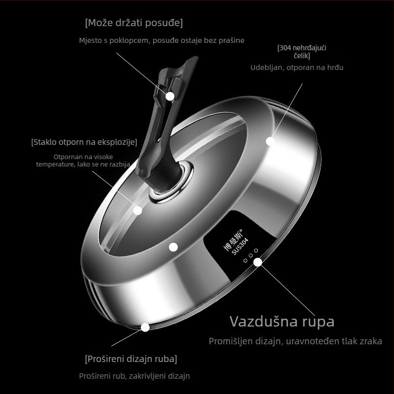 Bomans poklopac za lonac od nehrđajućeg čelika 304, trapezni model