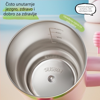 Šalica od 304 nehrđajućeg čelika s poklopcem i mjernom skalom, sladak stil za studente, velika zapremina, poklon