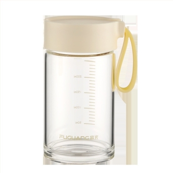 Staklena čaša od borosilikatnog stakla, moderni minimalistički dizajn, mogućnost prilagodbe logotipa, s užetom za nošenje