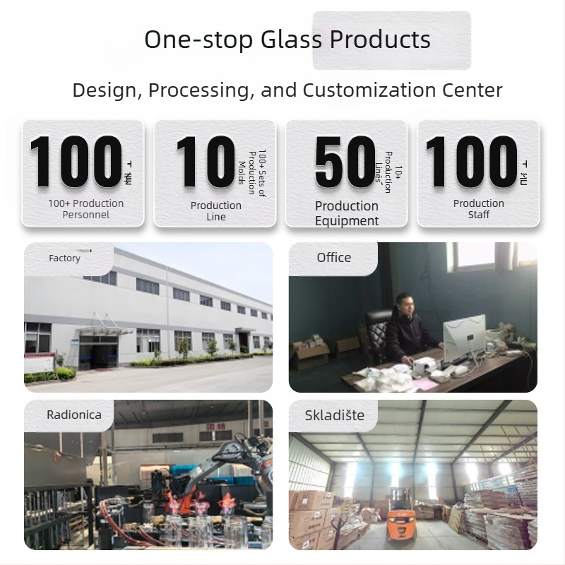 Prijenosna staklena čaša s poklopcem – nepropusna, otporna na visoke temperature, kompaktni kružni dizajn