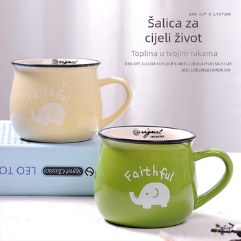 Lefeng porcelanska šalica — cilindrična keramička šalica s otisnutim logotipom, kompatibilna s mikrovalnom pećnicom, prilagodljiva