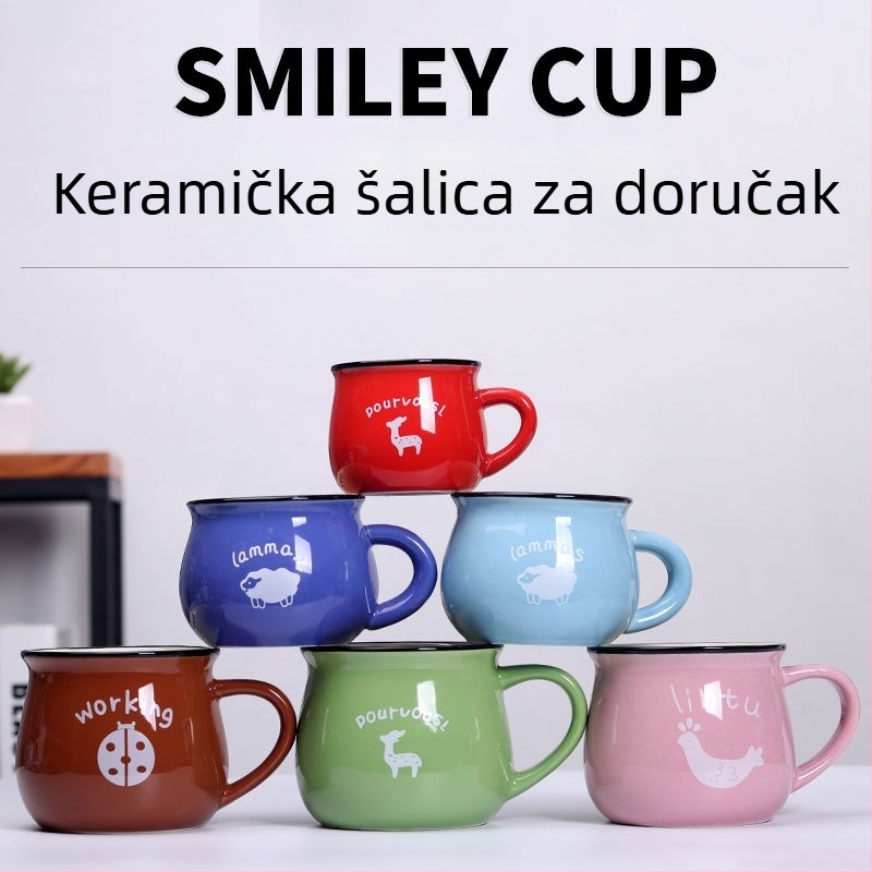 Lefeng porcelanska šalica — cilindrična keramička šalica s otisnutim logotipom, kompatibilna s mikrovalnom pećnicom, prilagodljiva