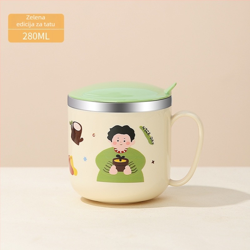 One Wheat dječja čaša za mlijeko od 316 nehrđajućeg čelika, sladak stil, otporna na padove