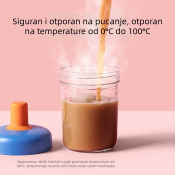 Zobena kašica čaša s poklopcem i žlicom; zapečaćena, nepropusna; materijal: soda-lime staklo; kapacitet: 400 ml; težina: 335 g