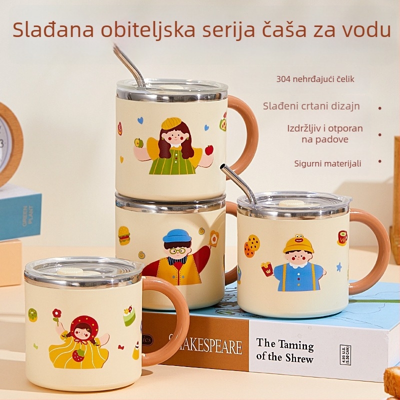 Šalica od nehrđajućeg čelika 304, dvostruka izolacija, poklopac, prijenosna