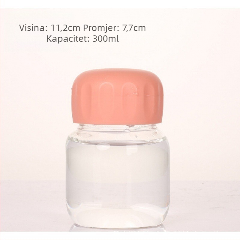 Staklena čaša za vodu s poklopom, moderni minimalistički dizajn, otisak logotipa, jednostruk konstrukcija, otporna na visoke temperature