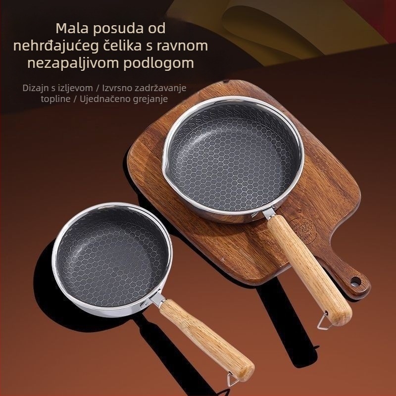 Tava od nehrđajućeg čelika za jaja, neprijanjajuća, pogodno za opće kućne ploče, model: Neprijanjajuća tava