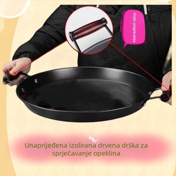 Tegpanakij tiganj od kovanog željeza, bez premaza, univerzalna kompatibilnost s plinskim/indukcijskim pločama, s dvostrukim ručkama, model ZRDF001