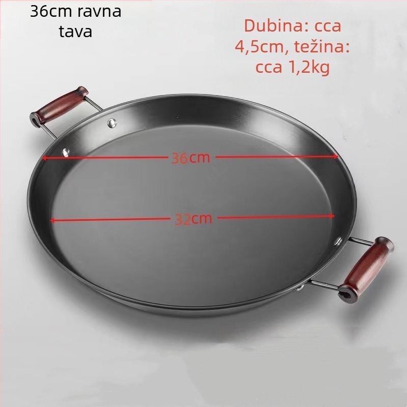 Tegpanakij tiganj od kovanog željeza, bez premaza, univerzalna kompatibilnost s plinskim/indukcijskim pločama, s dvostrukim ručkama, model ZRDF001