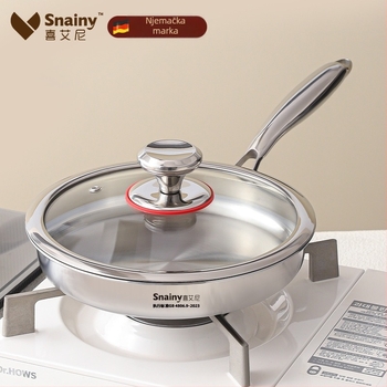 Tava od 316 nerđajućeg čelika, bez premaza, s višeslojnom dnom, pogodna za plin i indukcijsku ploču