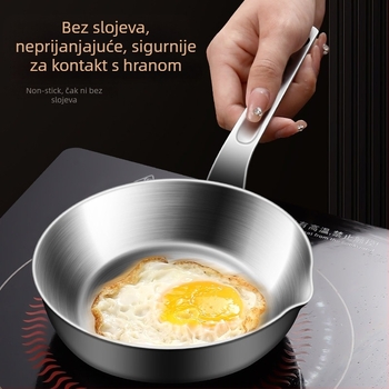 Tava za prženje od 316 nerđajućeg čelika s trostrukim dnom, bez premaza, s odvodnim otvorom, mini veličina