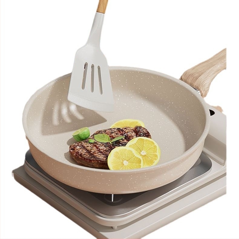 Maifan kameni tava s neprijanjajućim premazom – Kompatibilna s indukcijskim i plinskim pločama, jednopolno dno, idealna za omletu, steak i prženje
