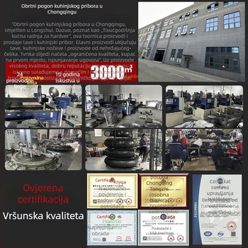 Wok od kovanog željeza, bez premaza, neprijanjajuća površina, ravno dno, poklopac od nehrđajućeg čelika