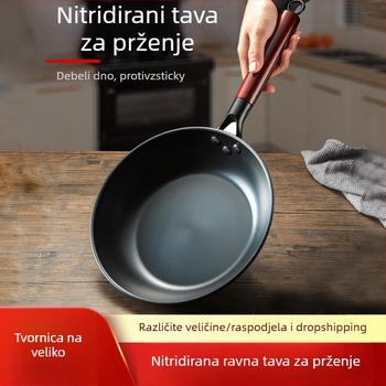 Nitridirano plosnato tava od finog željeza, jednostruko dno, pogodna za plinske i indukcijske ploče, 1–3 kg