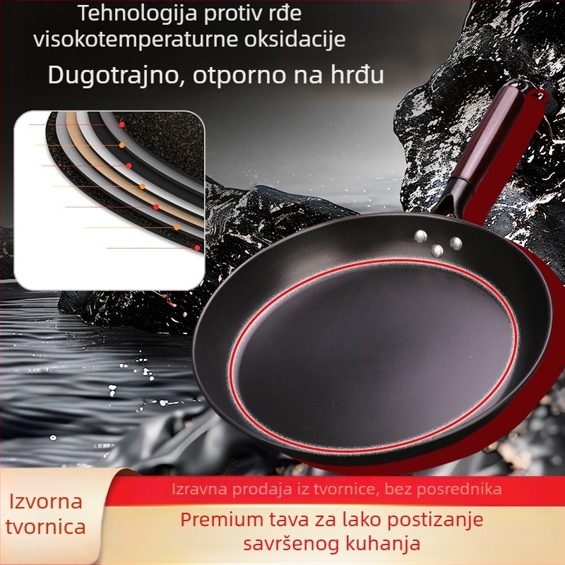Tiganj za palačinke, neprijanjajući, od kovanog željeza, kompatibilan s indukcijom