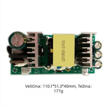 Napajajuća pločica 24V 5A s ugrađenim AC-DC modulom, 120W prekidačko napajanje, dimenzije 110.1×51.3×40 mm, težina 177 g