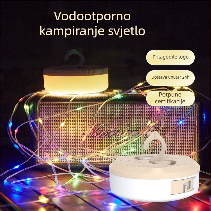Jiadi LED svjetlo za kampiranje – Punjiva 5V LED niz svjetala s prekidačem