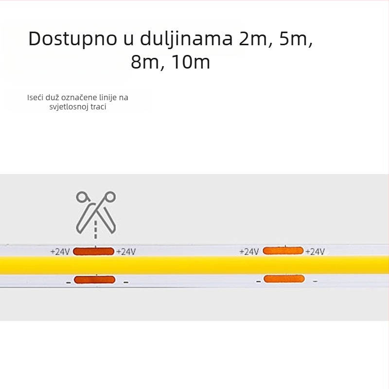 COB LED traka, 120 LED, ulazno napajanje 24V, 5W, kut snopa 100°