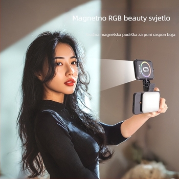 Magnetno LED osvjetljenje za mobitele, prenosno ručno osvjetljenje za live i selfie, 5W, ugrađena baterija, model W80RGB