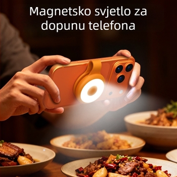 Magnetska LED rasvjeta za pametni telefon, model L03, clip-on za ručno držanje, ispod 10W, tri boje topline
