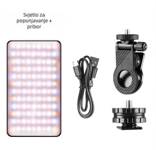 LED rasvjeta za telefon s magnetskim držačem, prijenosna svjetlost sa zrcalom za live stream, fotografiranje i video