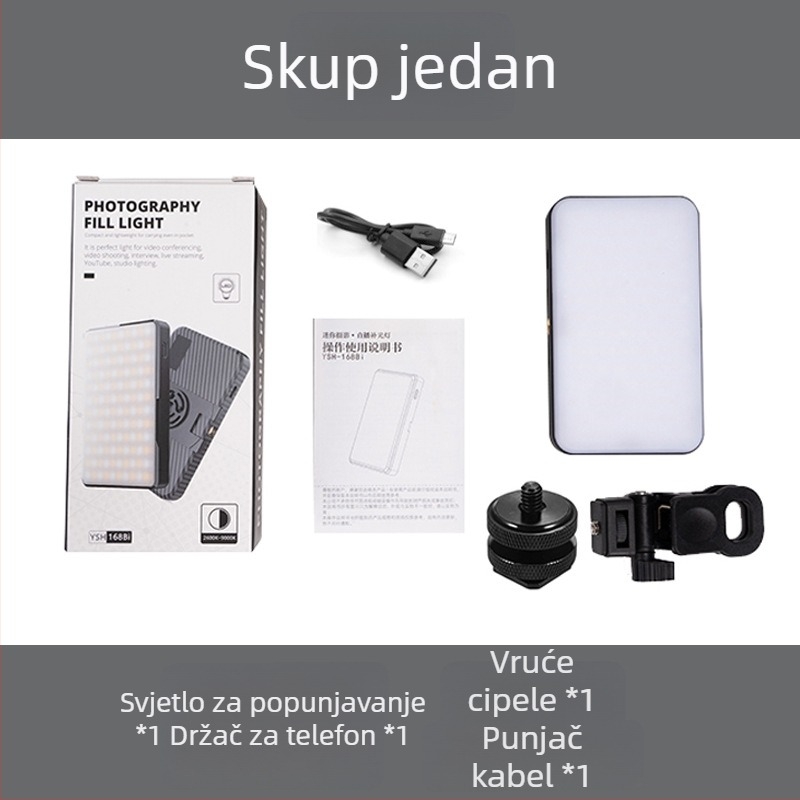 LED rasvjeta za telefon s magnetskim držačem, prijenosna svjetlost sa zrcalom za live stream, fotografiranje i video