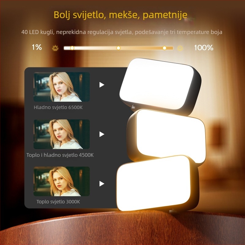 Pocket3 LED svjetlo za nadopunu za DJI Pocket/Osmo Pocket — ručno, prijenosno selfi svjetlo s podesivom temperaturom boje 2500–9900K, ispod 10W, 5V