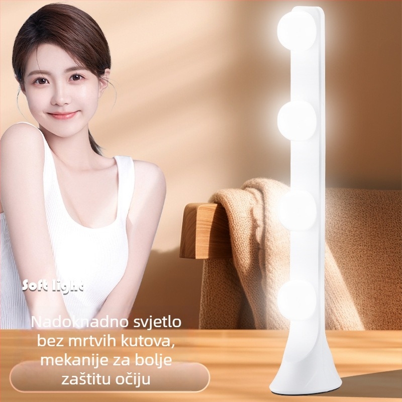 LED stolno svjetlo za osvjetljavanje s četiri reda LED, 10W, ulaz 5V, stolna upotreba, tri postavke temperature boje, za prijenos uživo, fotografiranje, snimanje videa i šminkanje