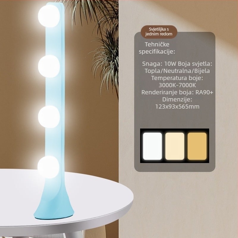 LED stolno svjetlo za osvjetljavanje s četiri reda LED, 10W, ulaz 5V, stolna upotreba, tri postavke temperature boje, za prijenos uživo, fotografiranje, snimanje videa i šminkanje