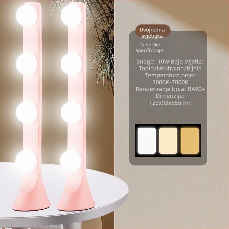 LED stolno svjetlo za osvjetljavanje s četiri reda LED, 10W, ulaz 5V, stolna upotreba, tri postavke temperature boje, za prijenos uživo, fotografiranje, snimanje videa i šminkanje