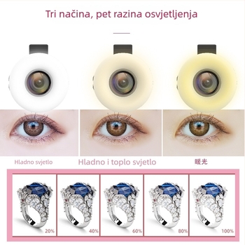 15× Makro objektiv za trepavice i nokte, LED rasvjeta za fotografiranje mobitelom, objektiv za bliski snimak nakita, bezkorakovno podešavanje i prilagodljiv